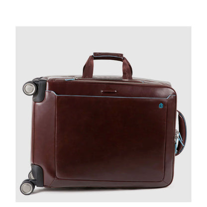 Piquadro Blue Square Cabin Trolley Front Pocket 15.6" mahogany