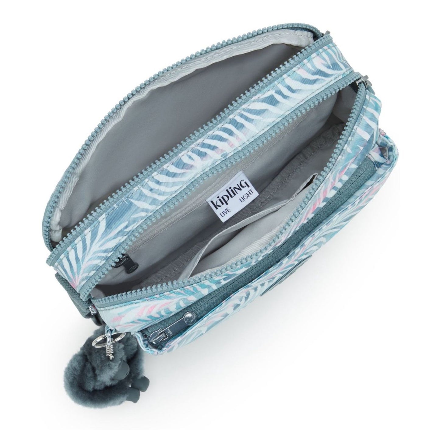 Kipling Abanu Medium Crossbody palmtree leaves