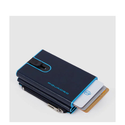 Piquadro Blue Square Compact Wallet dark blue
