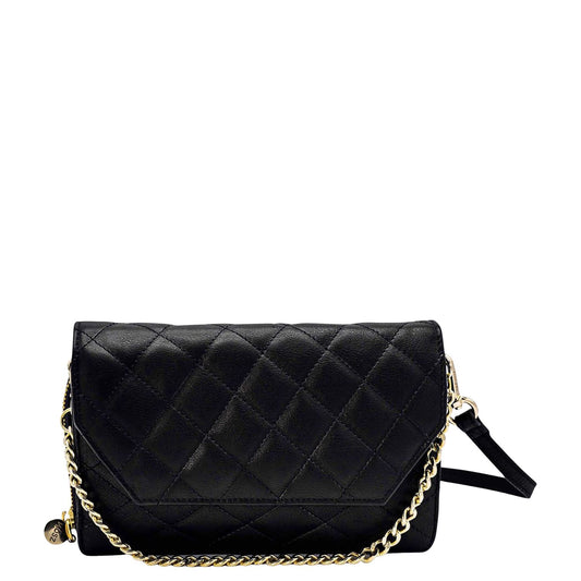 MOSZ Kris Bag Crossbody Phonebag quilted shiny light gold black