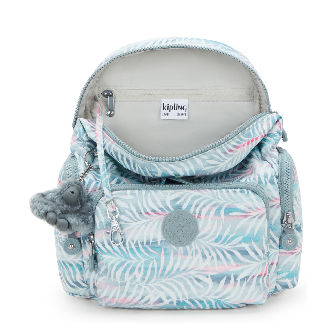 Kipling City Zip Mini Backpack palmtree leaves