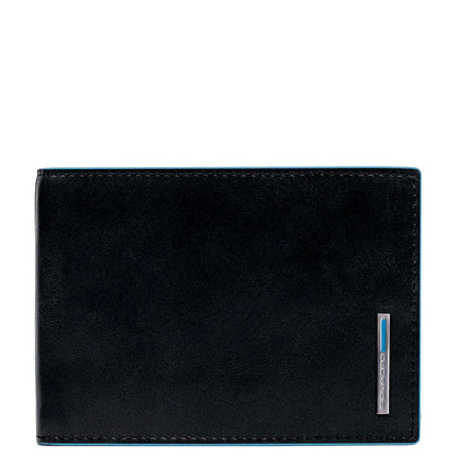 Piquadro Blue Square Men's Wallet With Flip Up With ID/Coin Pocket black