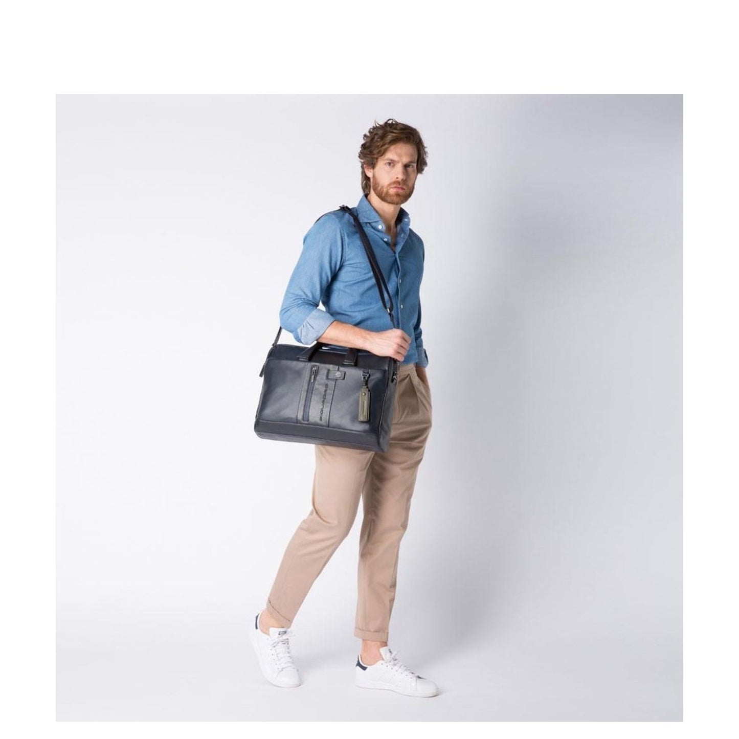 Piquadro Urban Computer Portfolio Briefcase with iPad Compartment grey / black