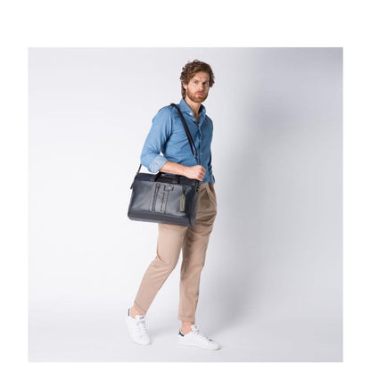 Piquadro Urban Computer Portfolio Briefcase with iPad Compartment grey / black