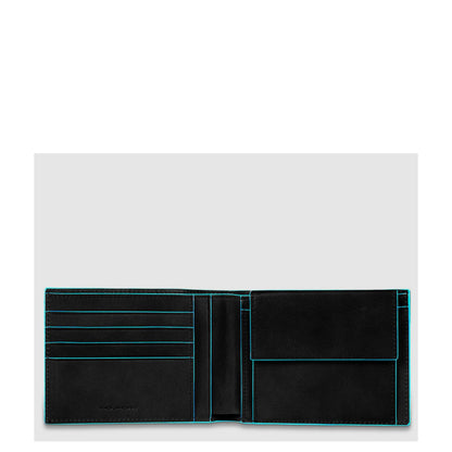Piquadro Blue Square Men's Wallet With Coin Pocket black