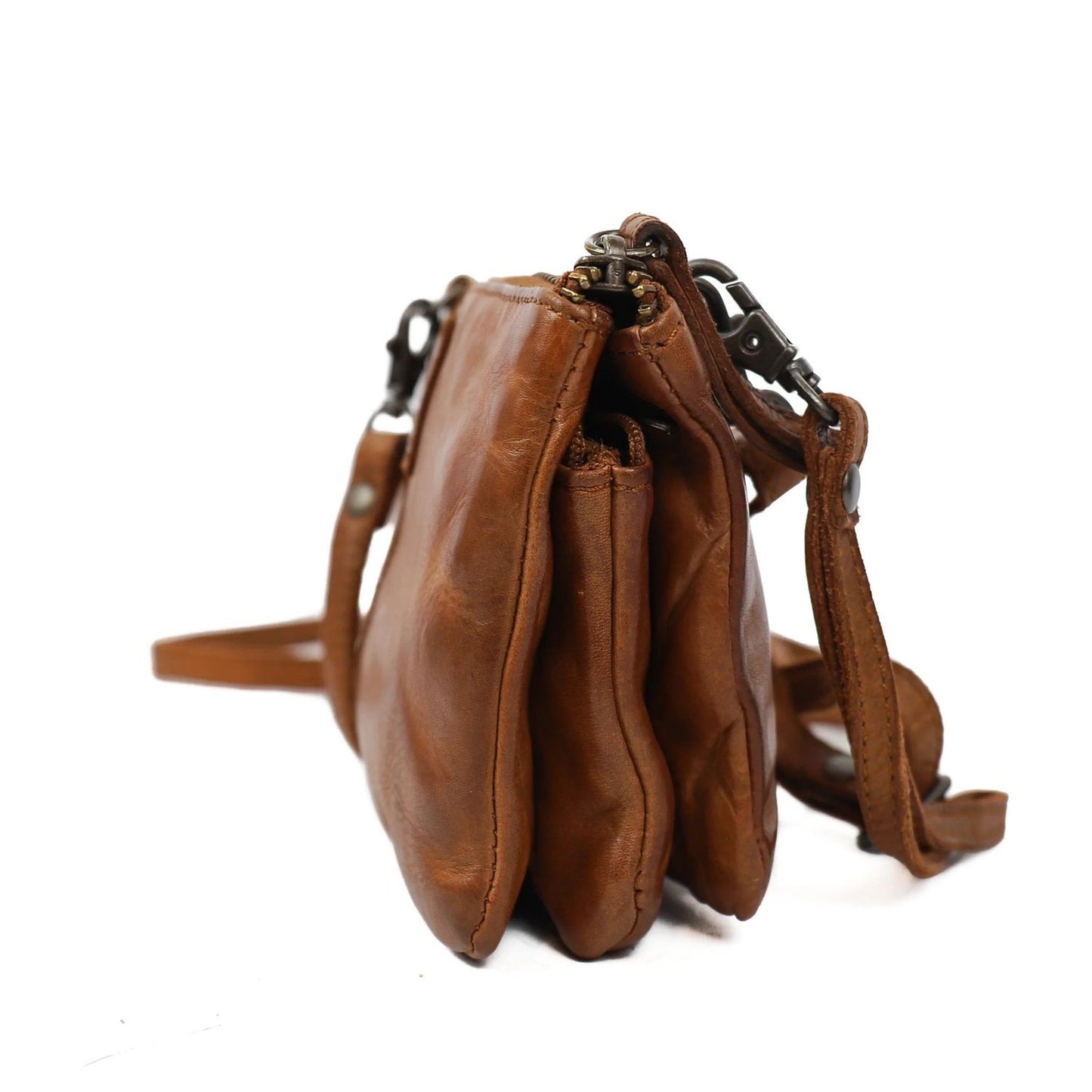 Bear Design Cow Lavato Uma Crossbody cognac
