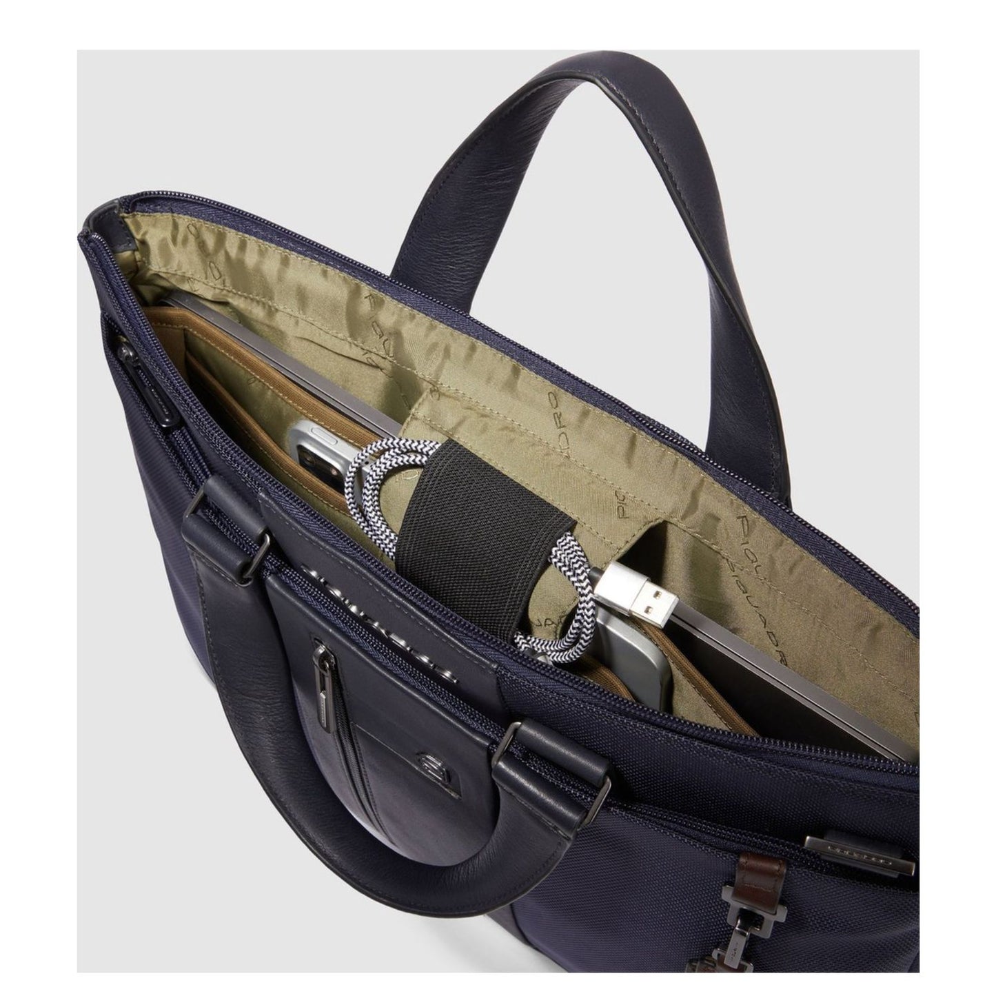 Piquadro Brief 2 Slim Laptop Bag 15.6" dark blue