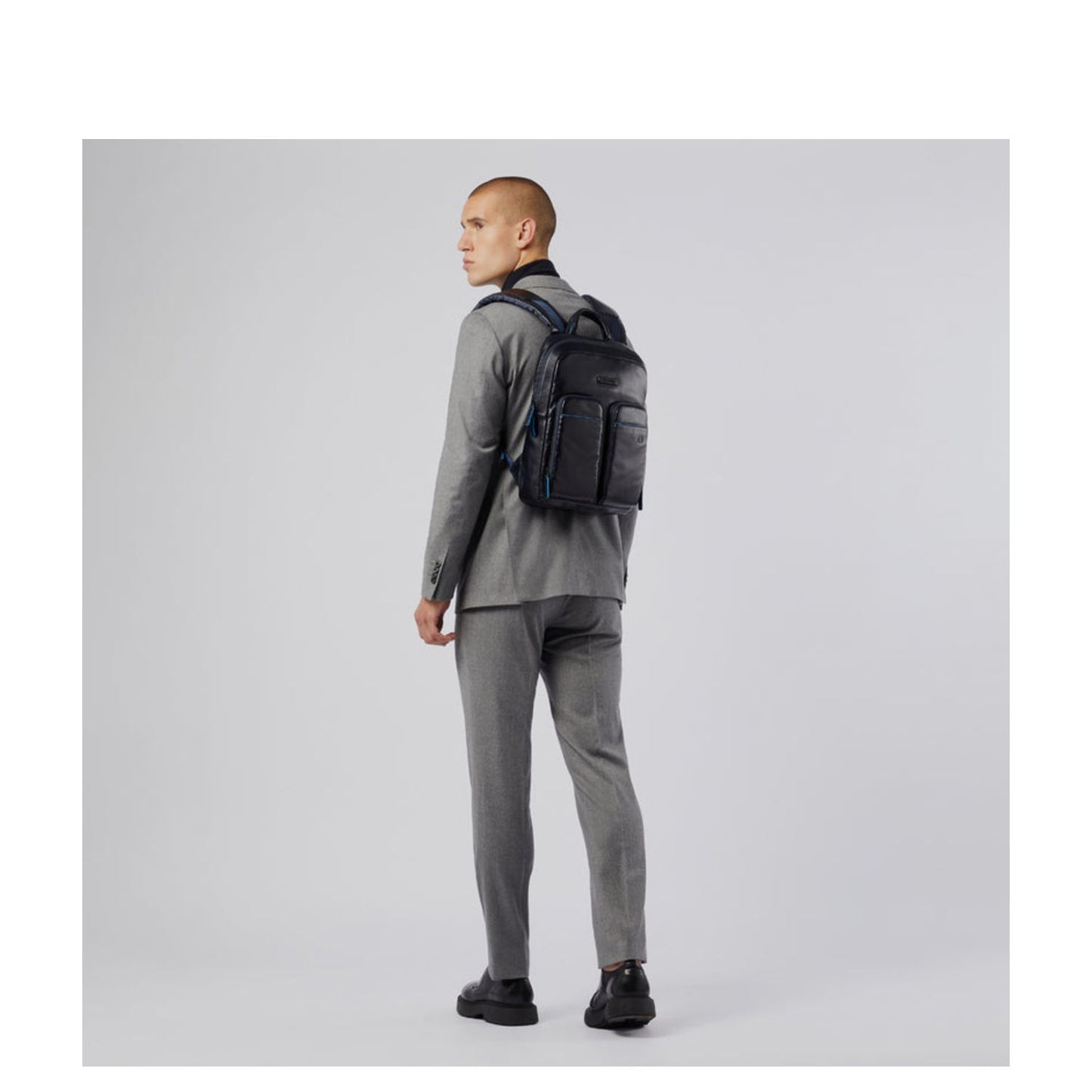 Piquadro Blue Square Revamp Pockets Laptop Backpack 13.3" black