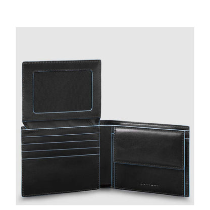 Piquadro Blue Square Men's Wallet With Flip Up/Coin Pocket black