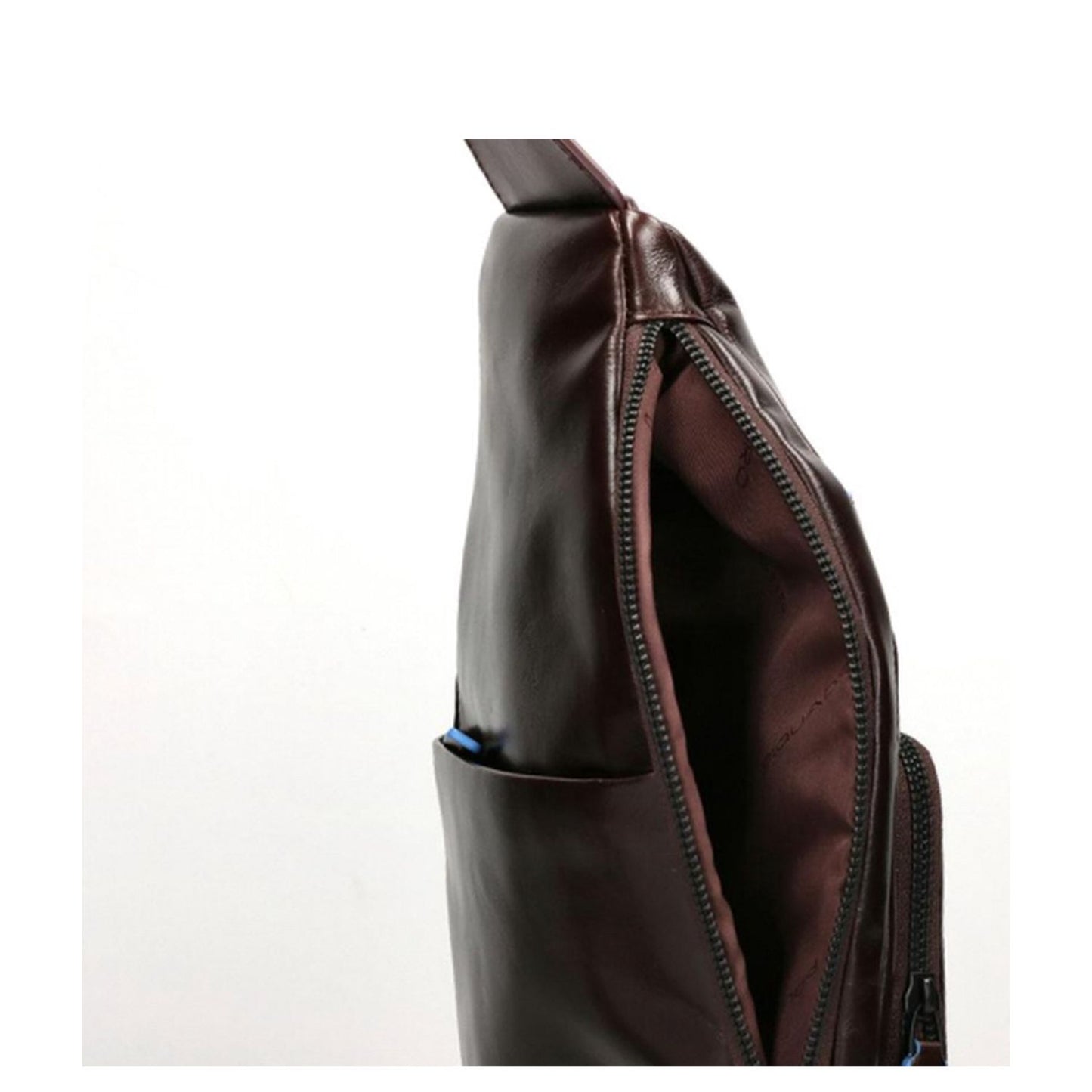 Piquadro Blue Square Mono Sling Bag mahogany