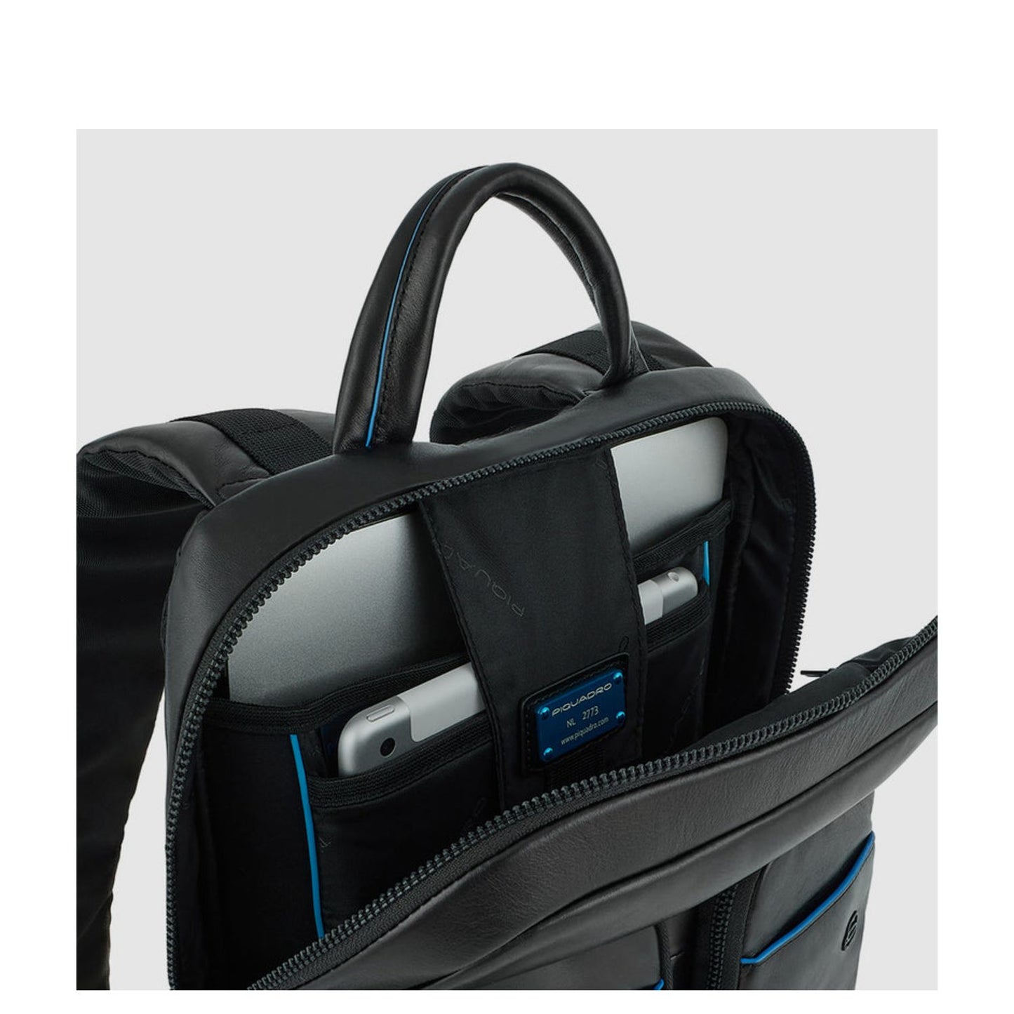 Piquadro Blue Square Revamp Pockets Laptop Backpack 13.3" black