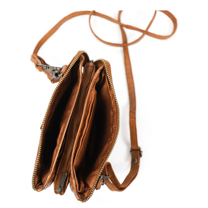 Bear Design Cow Lavato Uma Crossbody cognac