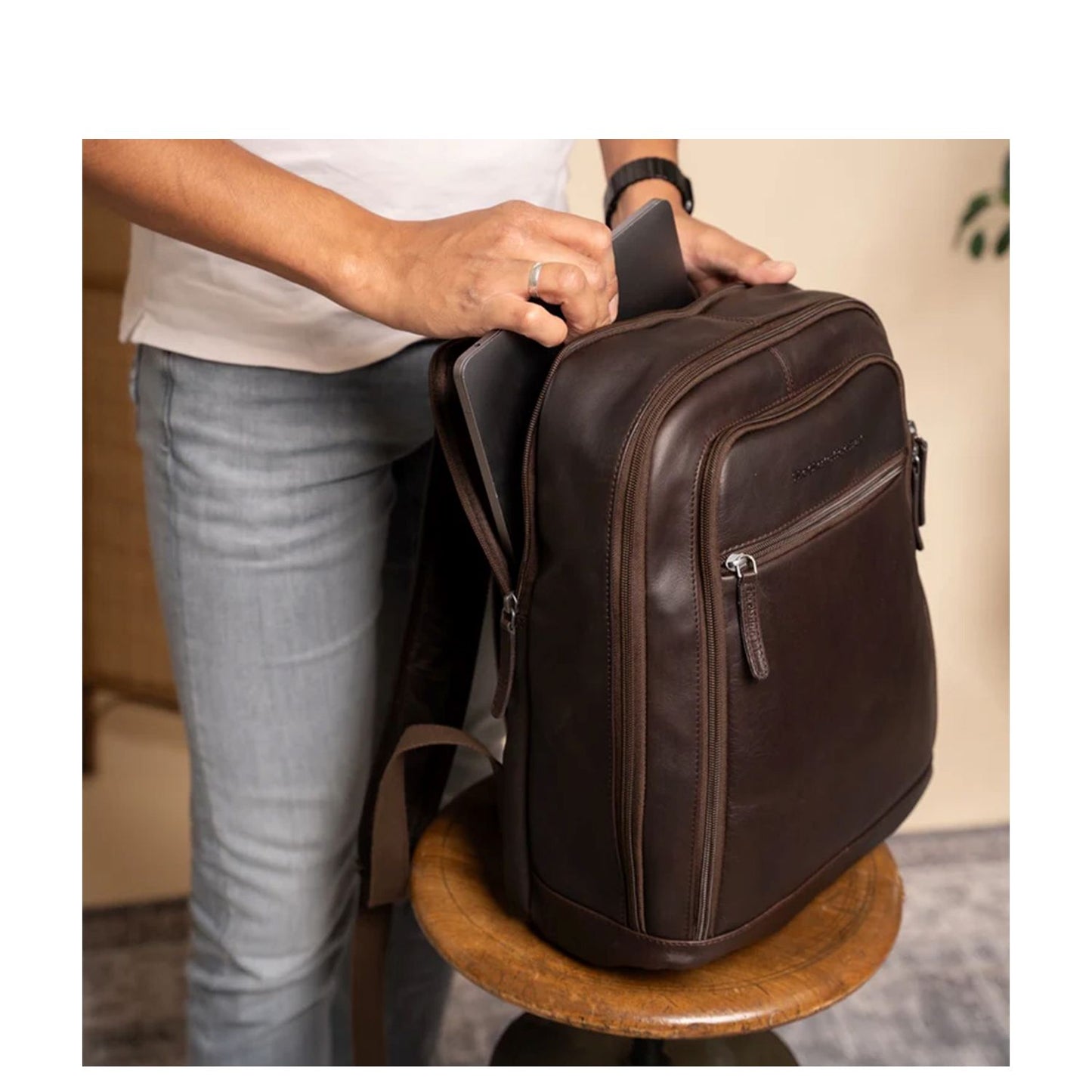 The Chesterfield Brand Detroit Leren Backpack brown