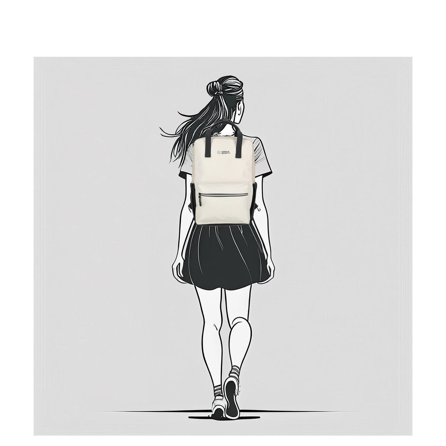 Enrico Benetti Bergen Waterproof Laptop Backpack 17" black-beige