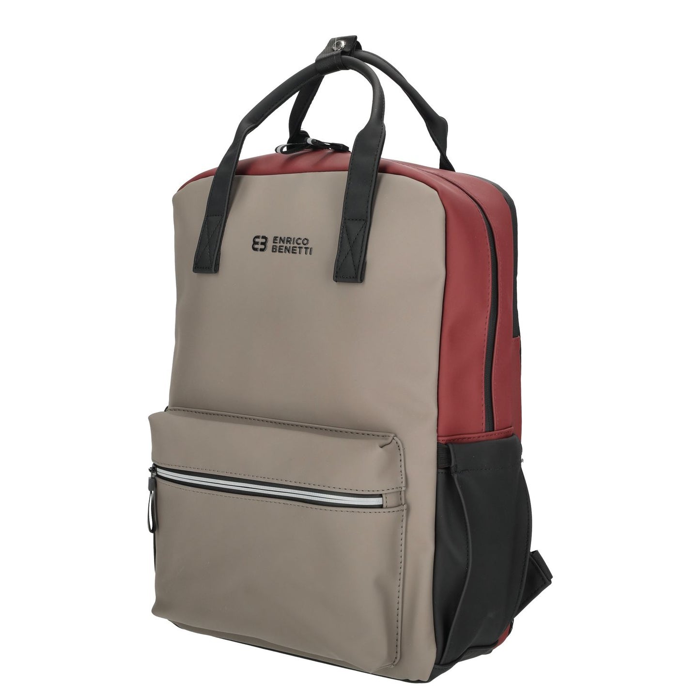 Enrico Benetti Bergen Waterproof Laptop Backpack 17" taupe-burgundy