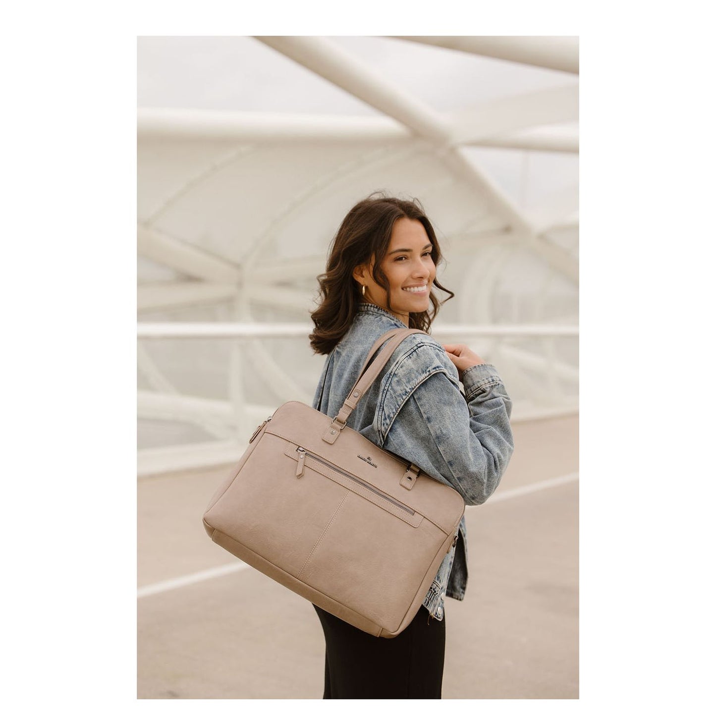 Enrico Benetti Julia Laptop Shoulderbag 15" light taupe