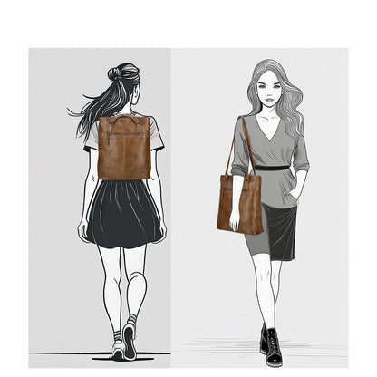 Enrico Benetti Julia Laptop Backpak Shoulderbag cognac