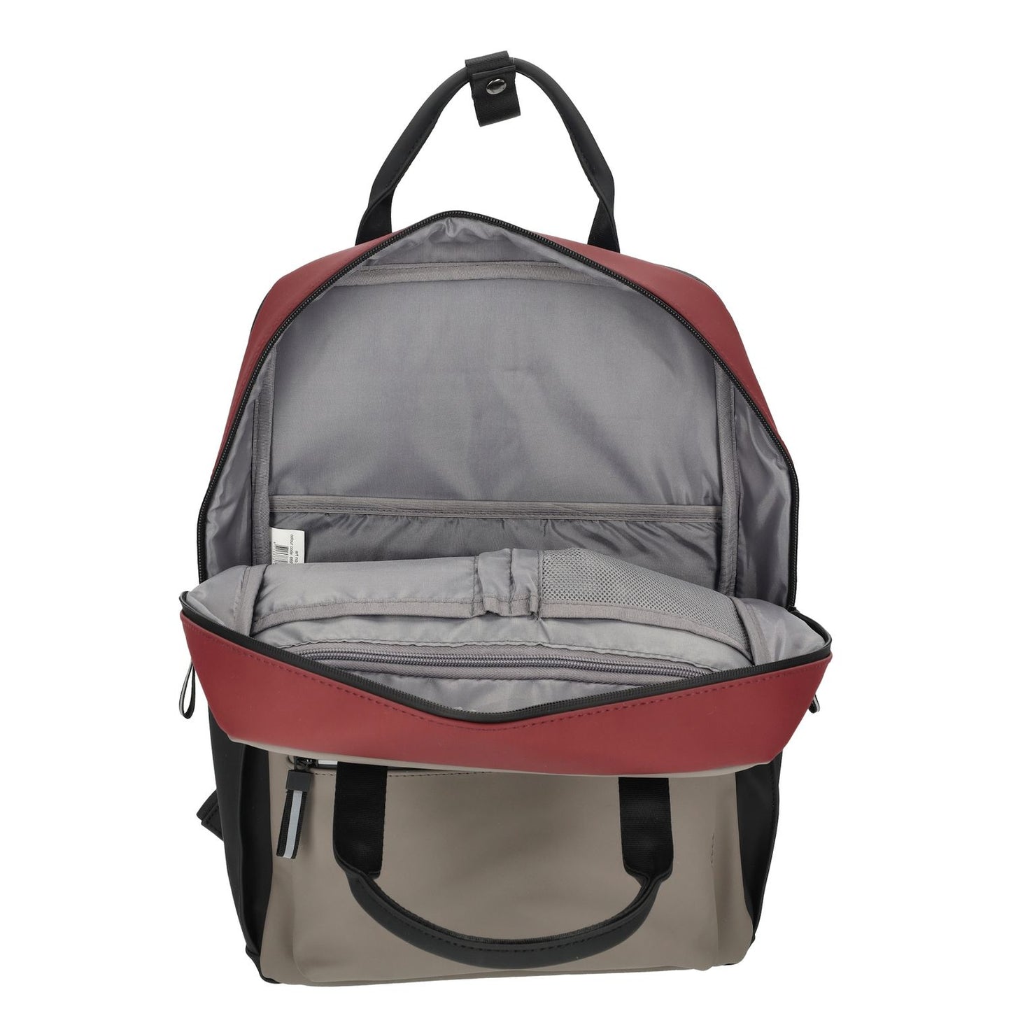 Enrico Benetti Bergen Waterproof Laptop Backpack 17" taupe-burgundy