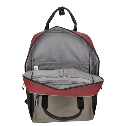 Enrico Benetti Bergen Waterproof Laptop Backpack 17" taupe-burgundy