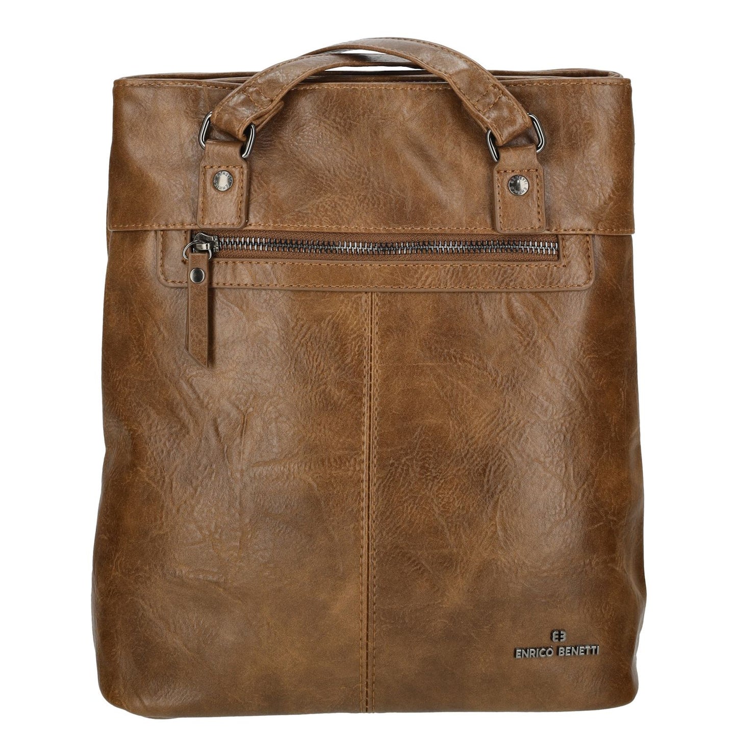 Enrico Benetti Julia Laptop Backpak Shoulderbag cognac