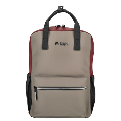 Enrico Benetti Bergen Waterproof Laptop Backpack 17" taupe-burgundy