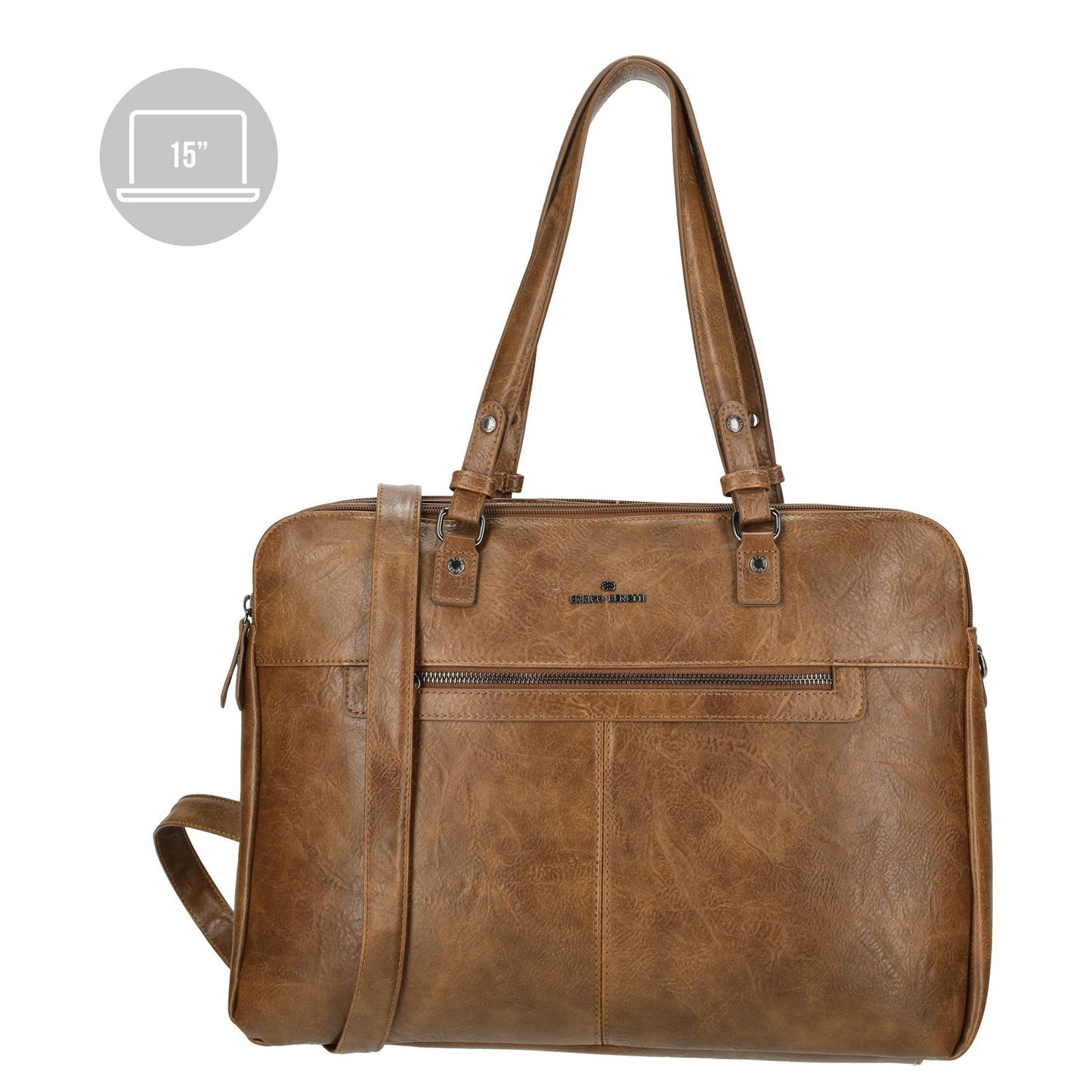 Enrico Benetti Julia Laptop Shoulderbag 15" cognac