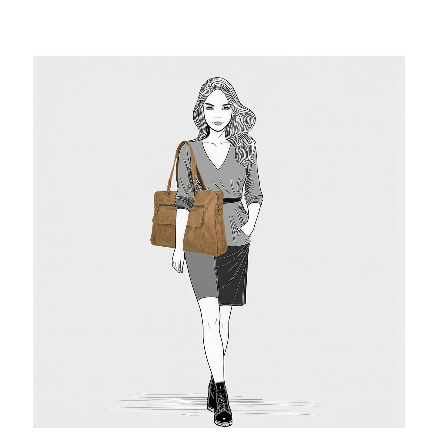 Enrico Benetti Nouméa Laptop Shoulderbag 15" camel