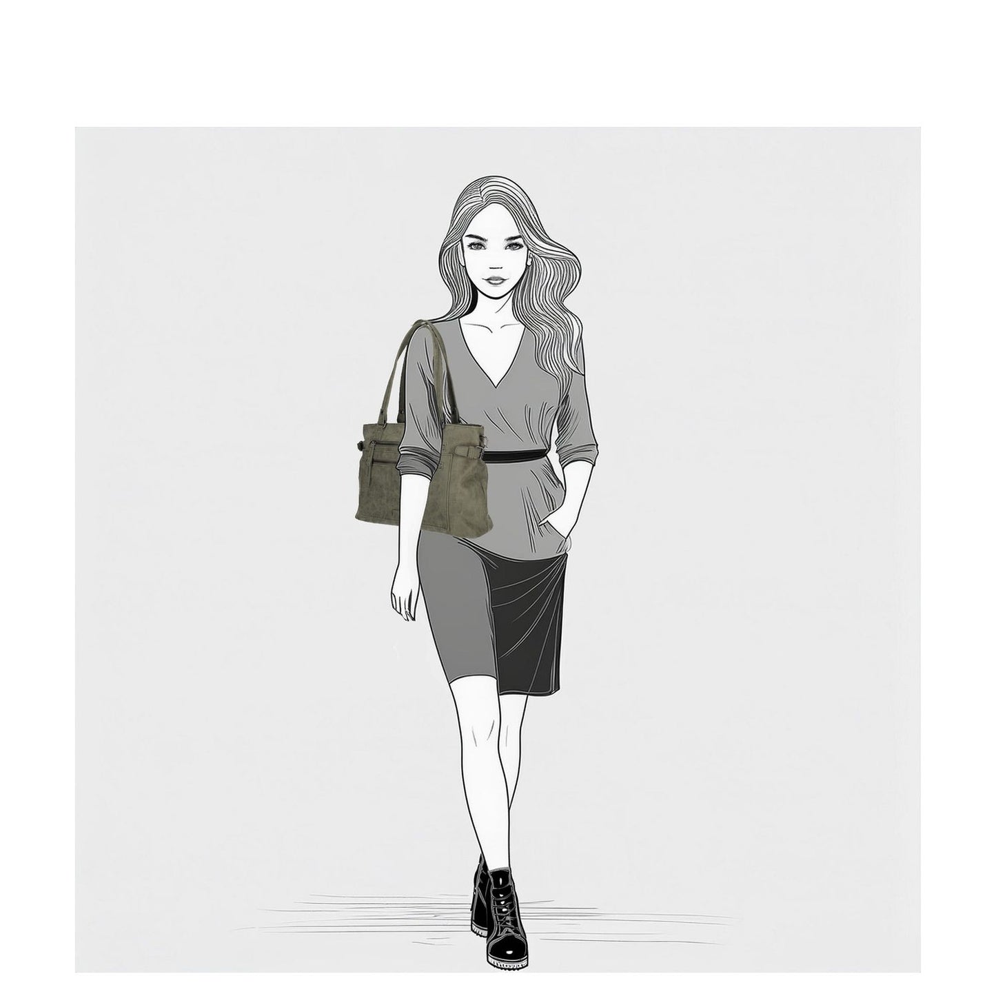 Enrico Benetti Handtas/Shoulderbag Nouméa olive