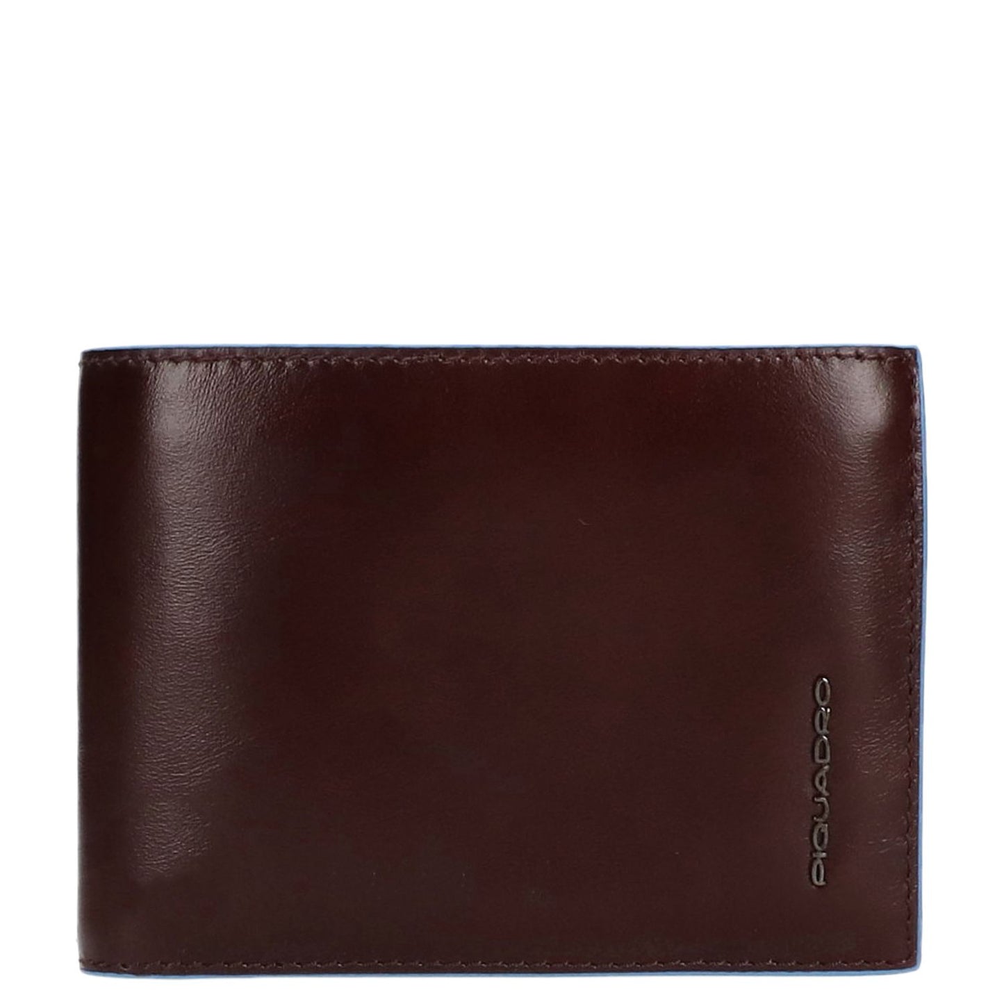 Piquadro Blue Square Men's Wallet With Flip Up With ID/Coin Pocket mahogany