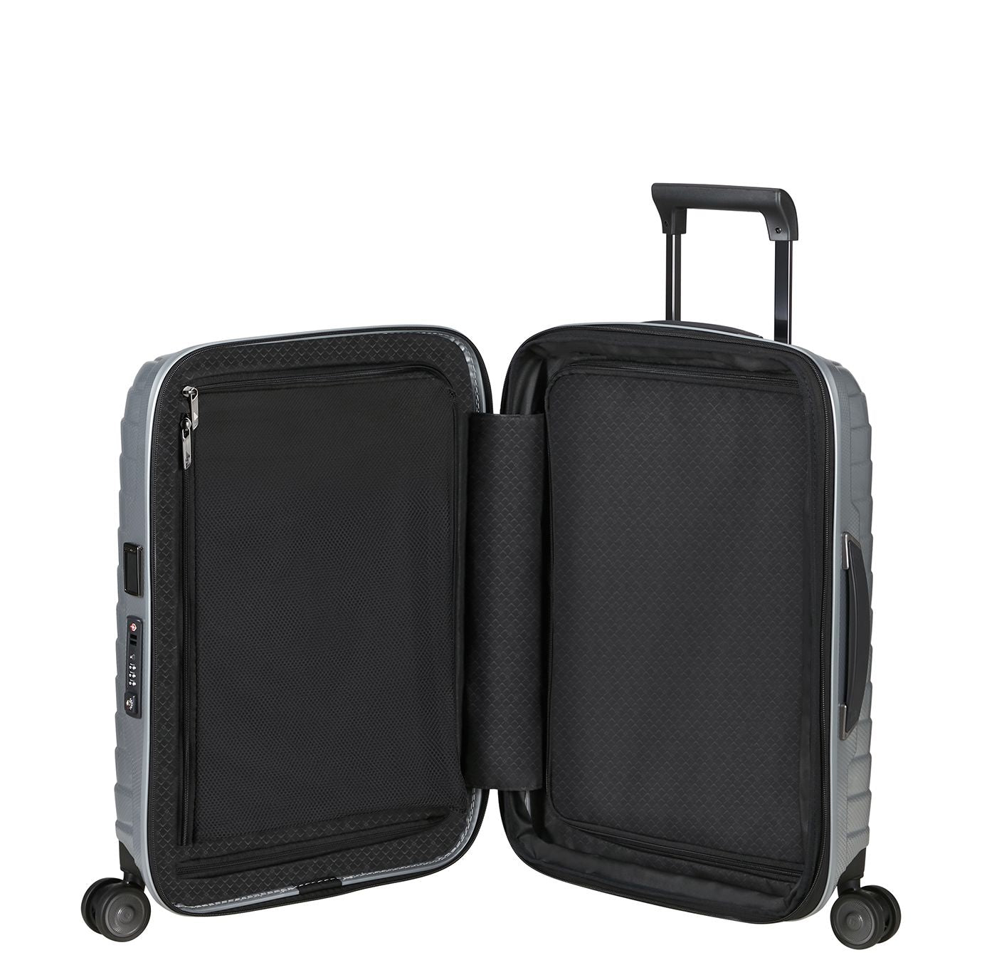 Samsonite Proxis Handbagage Spinner 55 cm - Uitbreidbaar 40/46 liter - 55x40x20/23 cm - silver