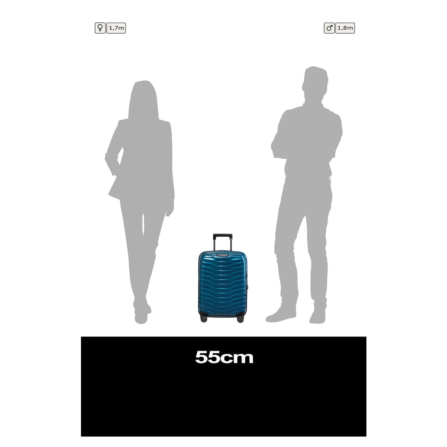 Samsonite Proxis Handbagage Spinner 55 cm - Uitbreidbaar 40/46 liter - 55x40x20/23 cm - petrol blue