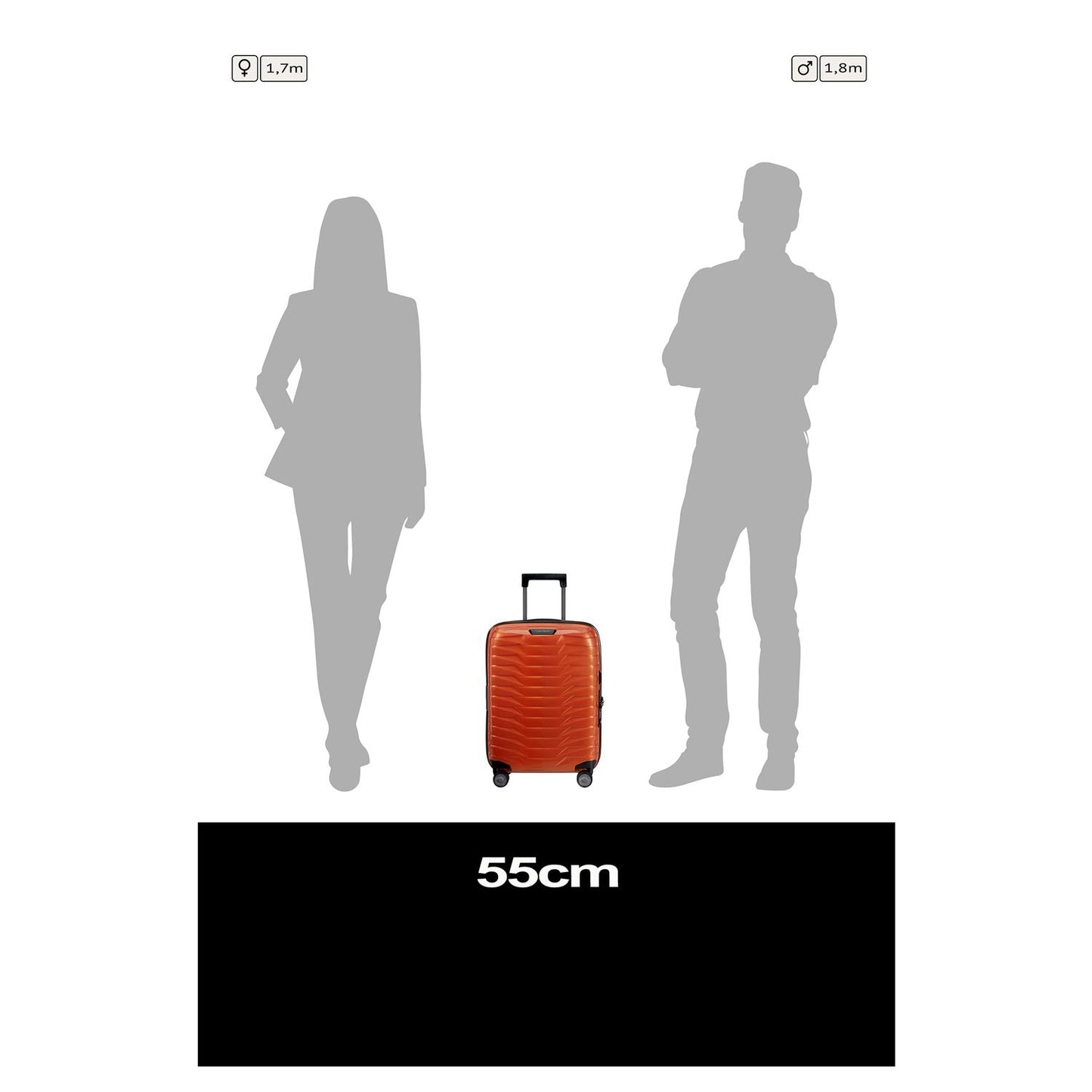 Samsonite Proxis Handbagage Spinner 55 cm - Uitbreidbaar 40/46 liter - 55x40x20/23 cm - flame