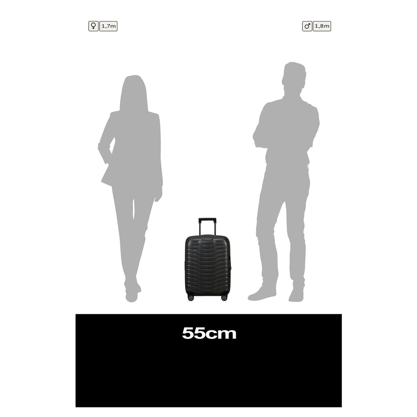 Samsonite Proxis Handbagage Spinner 55 cm - Uitbreidbaar 40/46 liter - 55x40x20/23 cm - matt graphite