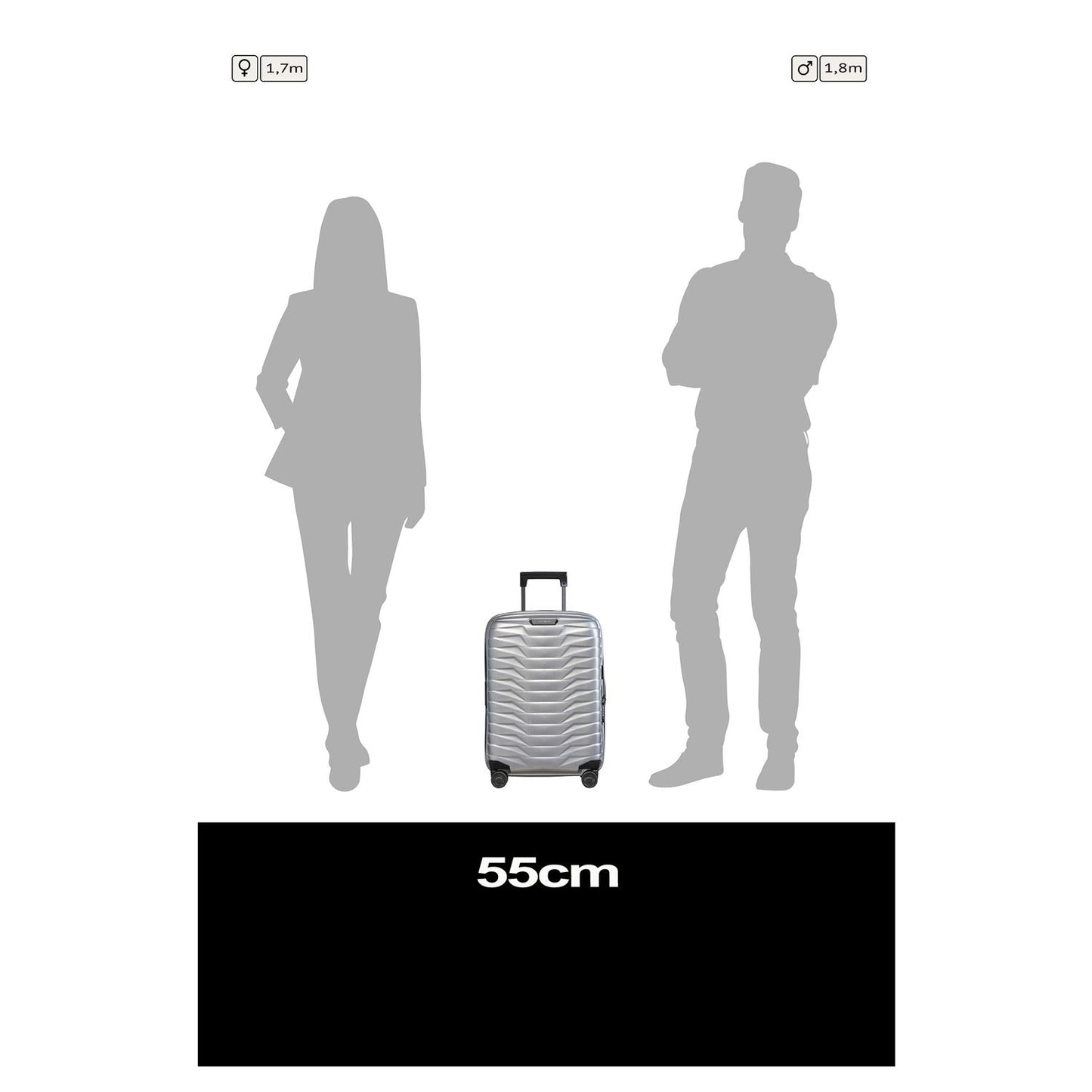 Samsonite Proxis Handbagage Spinner 55 cm - Uitbreidbaar 40/46 liter - 55x40x20/23 cm - silver