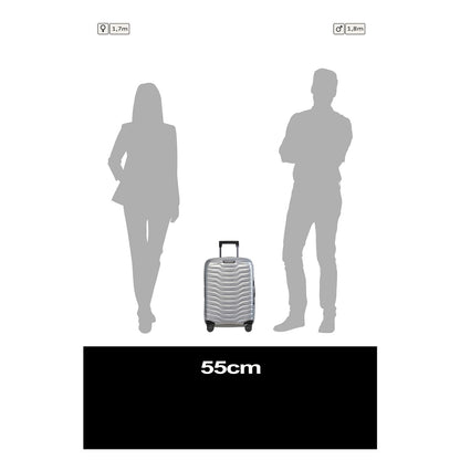 Samsonite Proxis Handbagage Spinner 55 cm - Uitbreidbaar 40/46 liter - 55x40x20/23 cm - silver