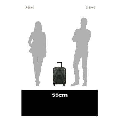 Samsonite Proxis Handbagage Spinner 55 cm - Uitbreidbaar 40/46 liter - 55x40x20/23 cm - matt climbing ivy