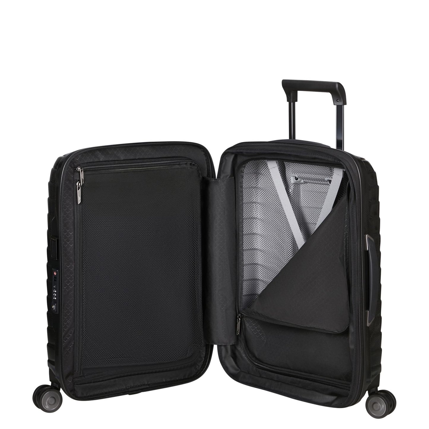 Samsonite Proxis Handbagage Spinner 55 cm - Uitbreidbaar 40/46 liter - 55x 40x20/23 cm - black