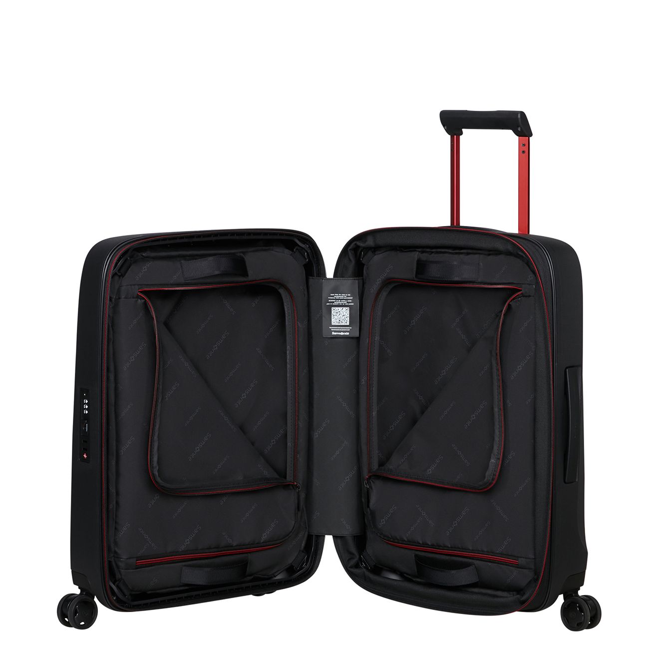 Samsonite Essens Handbagage Spinner 55 cm - Uitbreidbaar 50/57 liter - 55x40x23/26 cm - charcoal/red