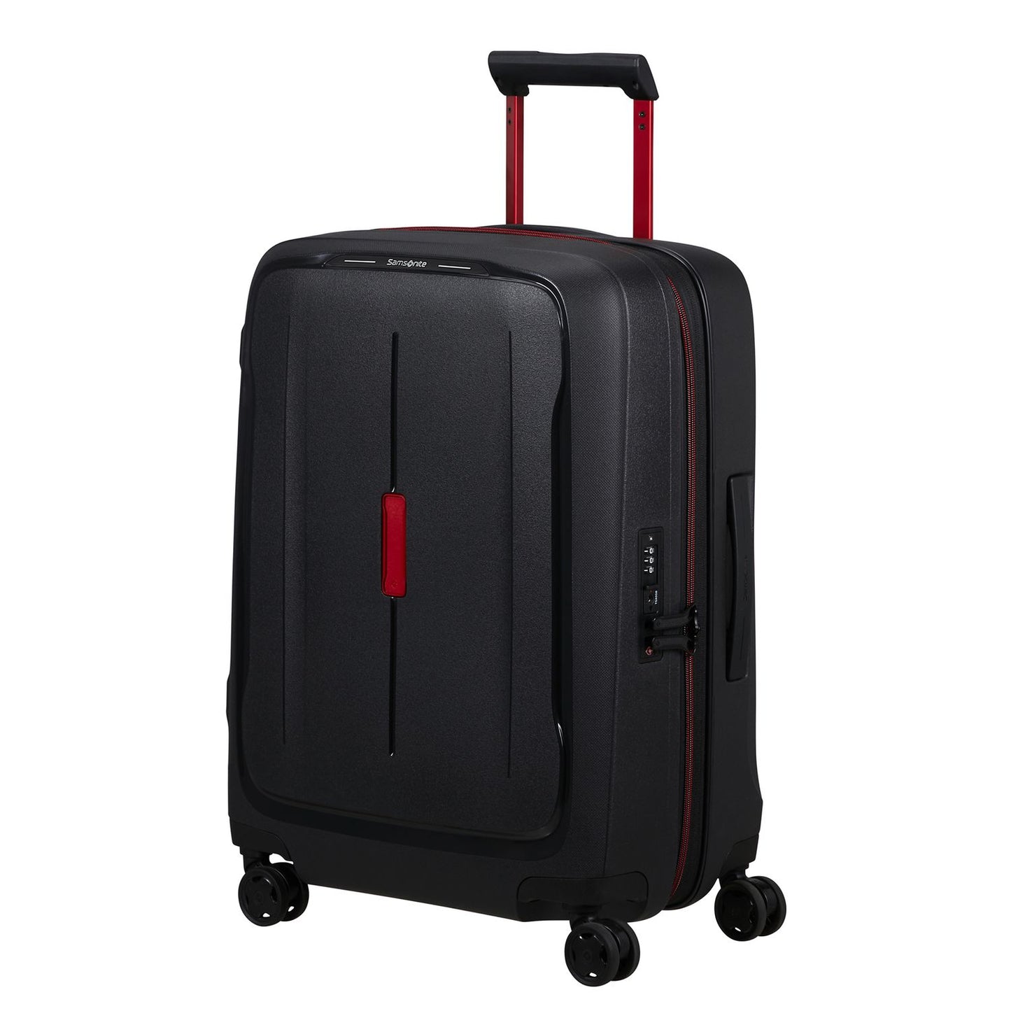 Samsonite Essens Handbagage Spinner 55 cm - Uitbreidbaar 50/57 liter - 55x40x23/26 cm - charcoal/red