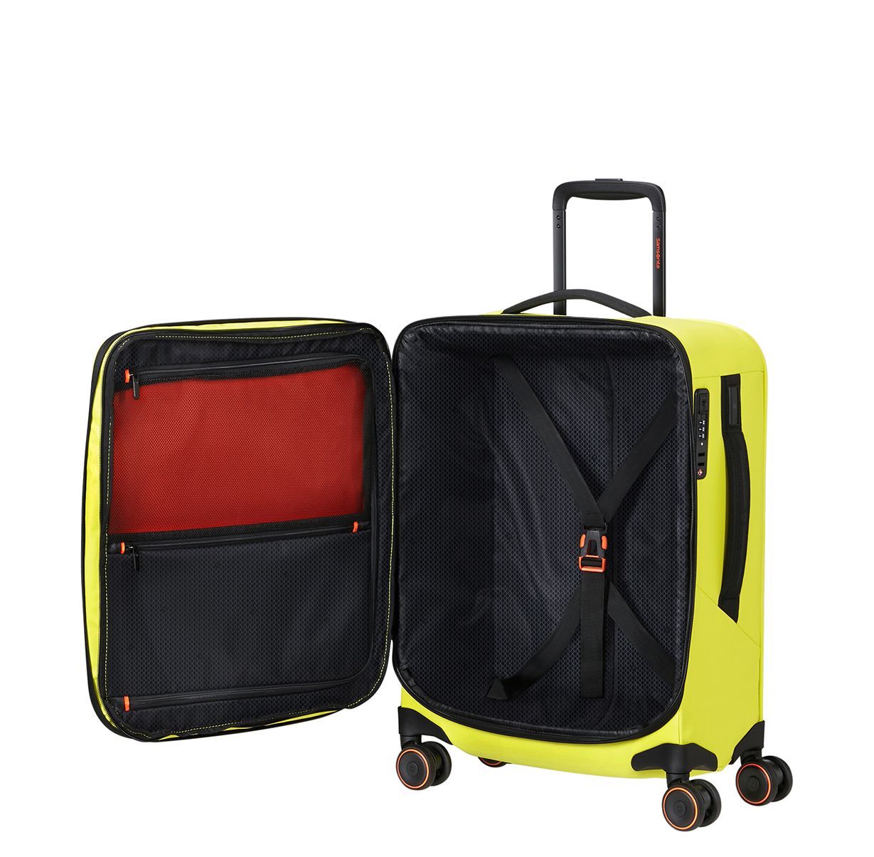 Samsonite Glazed Handbagage Spinner 55 cm - Uitbreidbaar 44/49 liter - 55x40x23/26 cm - lime punch