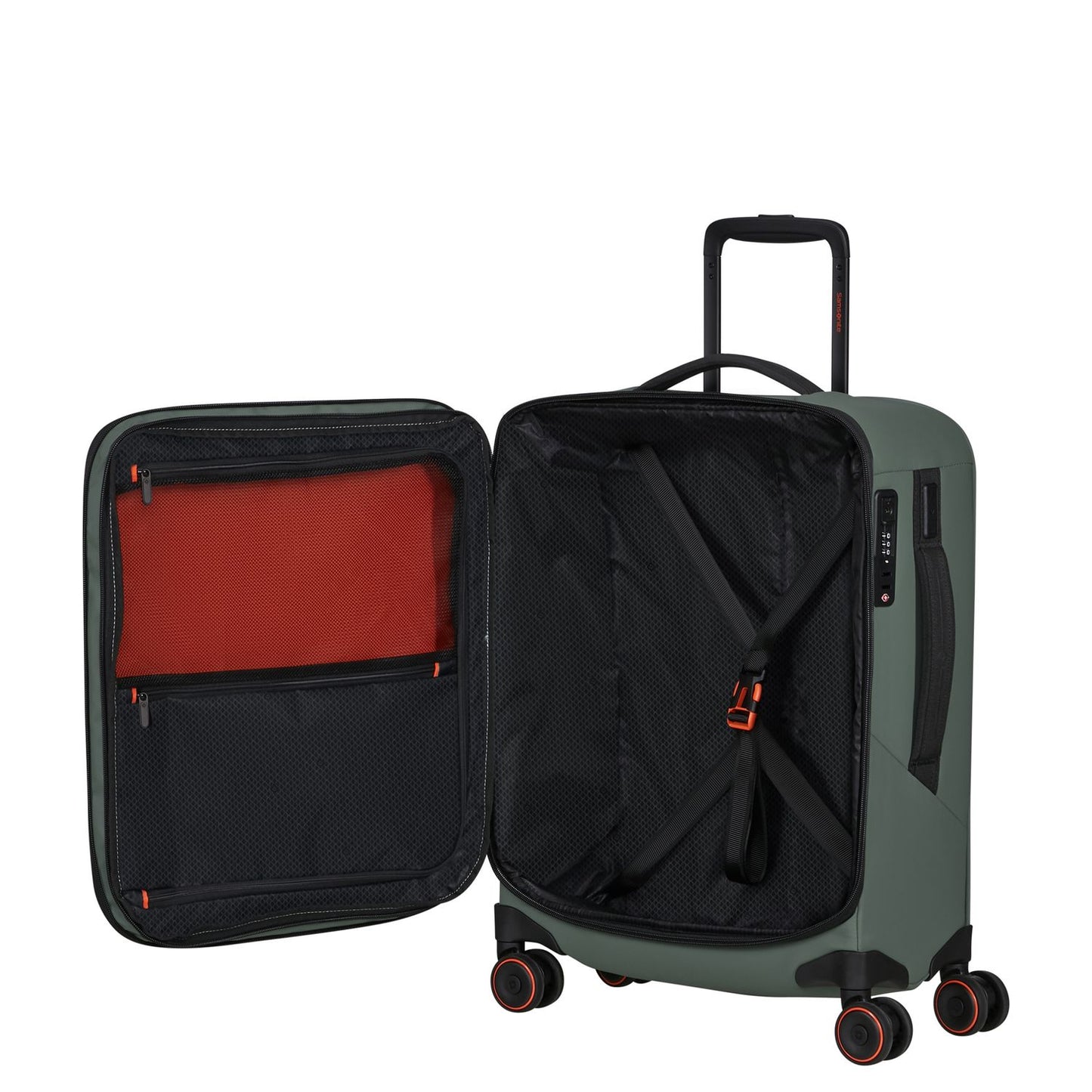 Samsonite Glazed Handbagage Spinner 55 cm - Uitbreidbaar 44/49 liter - 55x40x23/26 cm - sage green