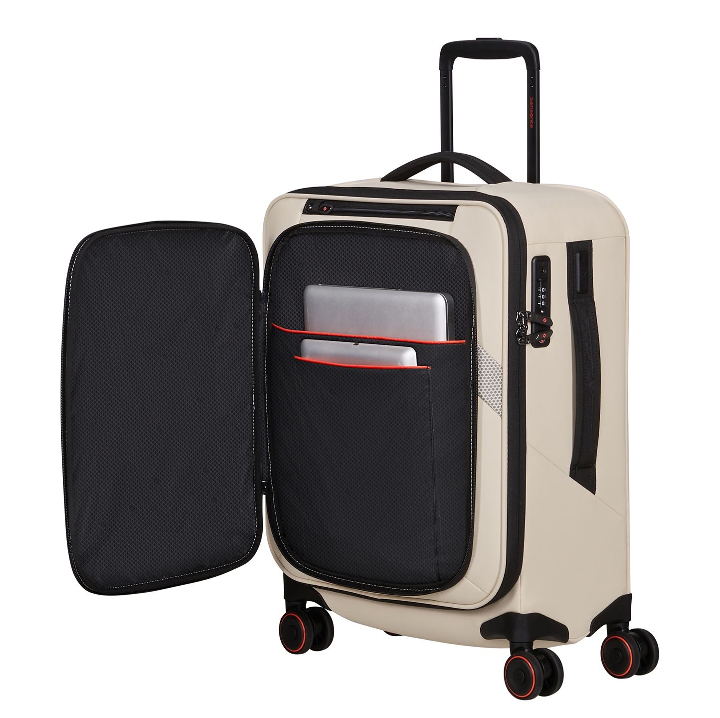 Samsonite Glazed Handbagage Spinner 55 cm - Uitbreidbaar 44/49 liter - 55x40x23/26 cm - sandstone