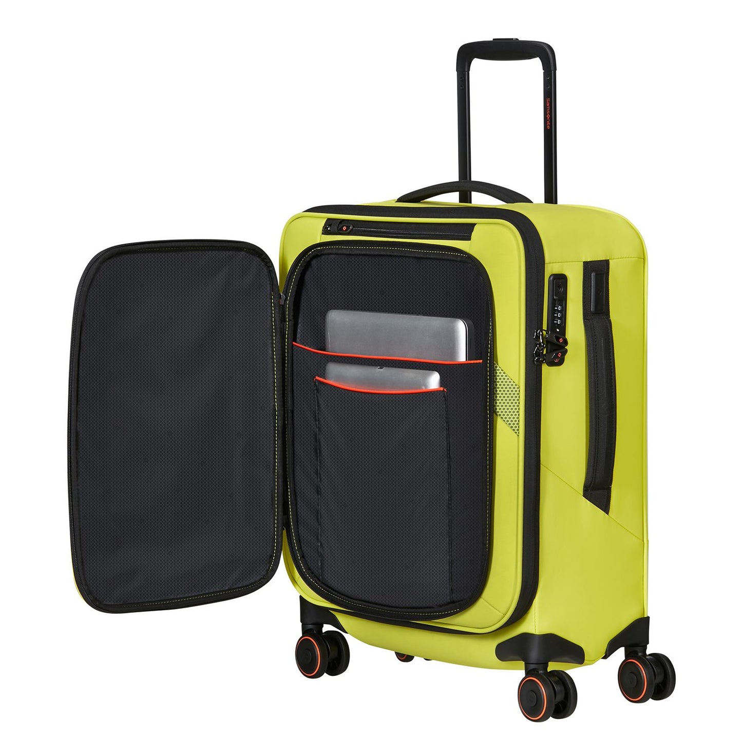 Samsonite Glazed Handbagage Spinner 55 cm - Uitbreidbaar 44/49 liter - 55x40x23/26 cm - lime punch