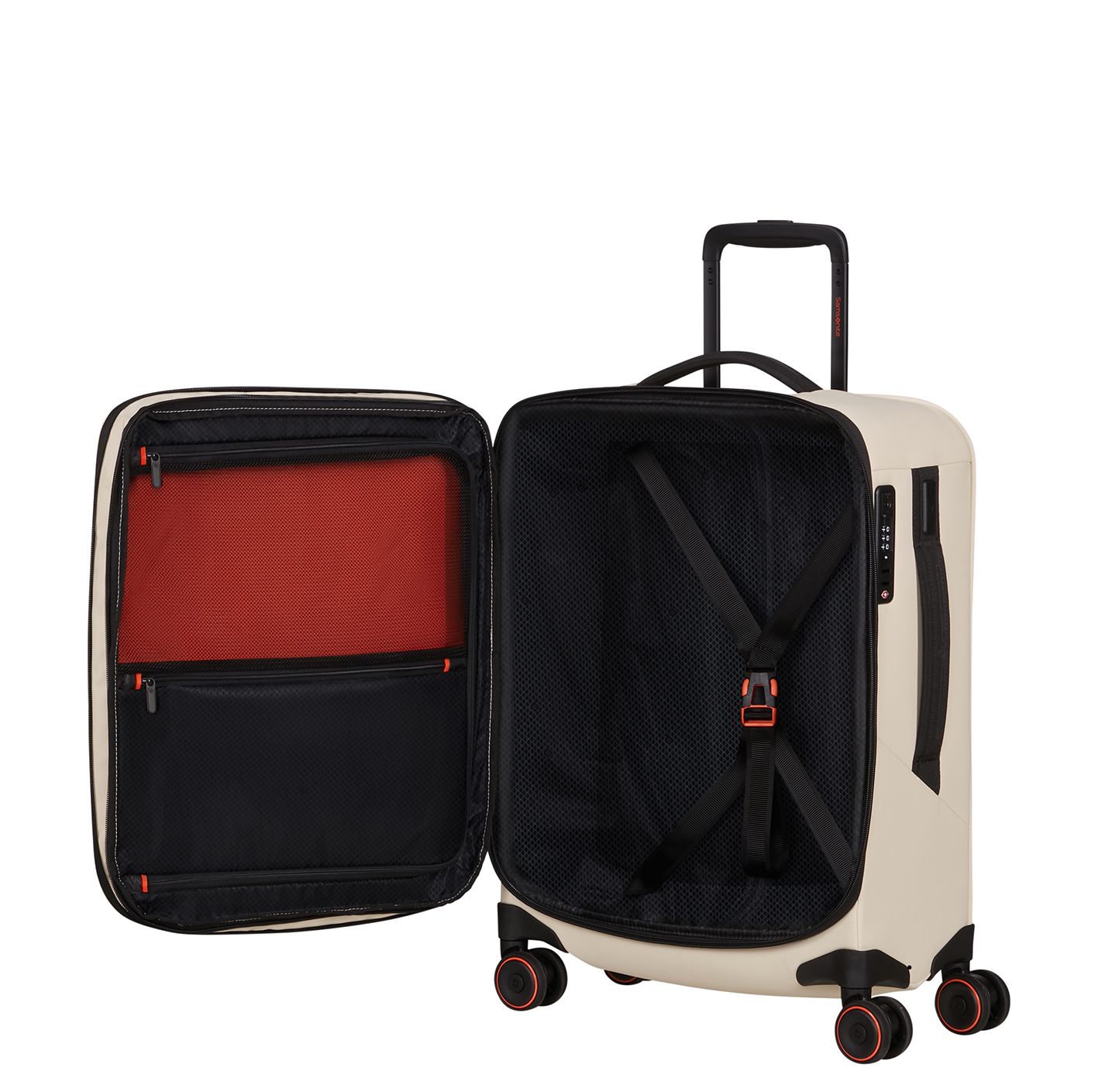 Samsonite Glazed Handbagage Spinner 55 cm - Uitbreidbaar 44/49 liter - 55x40x23/26 cm - sandstone