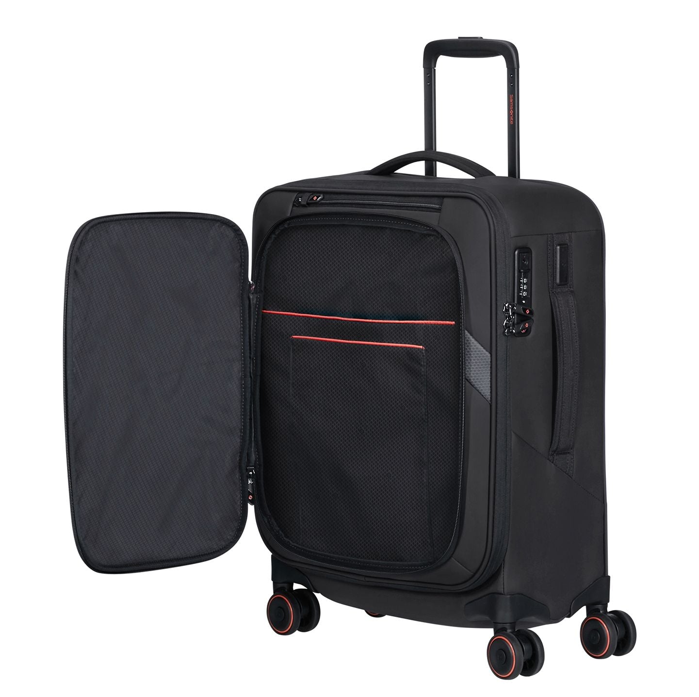 Samsonite Glazed Handbagage Spinner 55 cm - Uitbreidbaar 44/49 liter - 55x40x23/26 cm - black