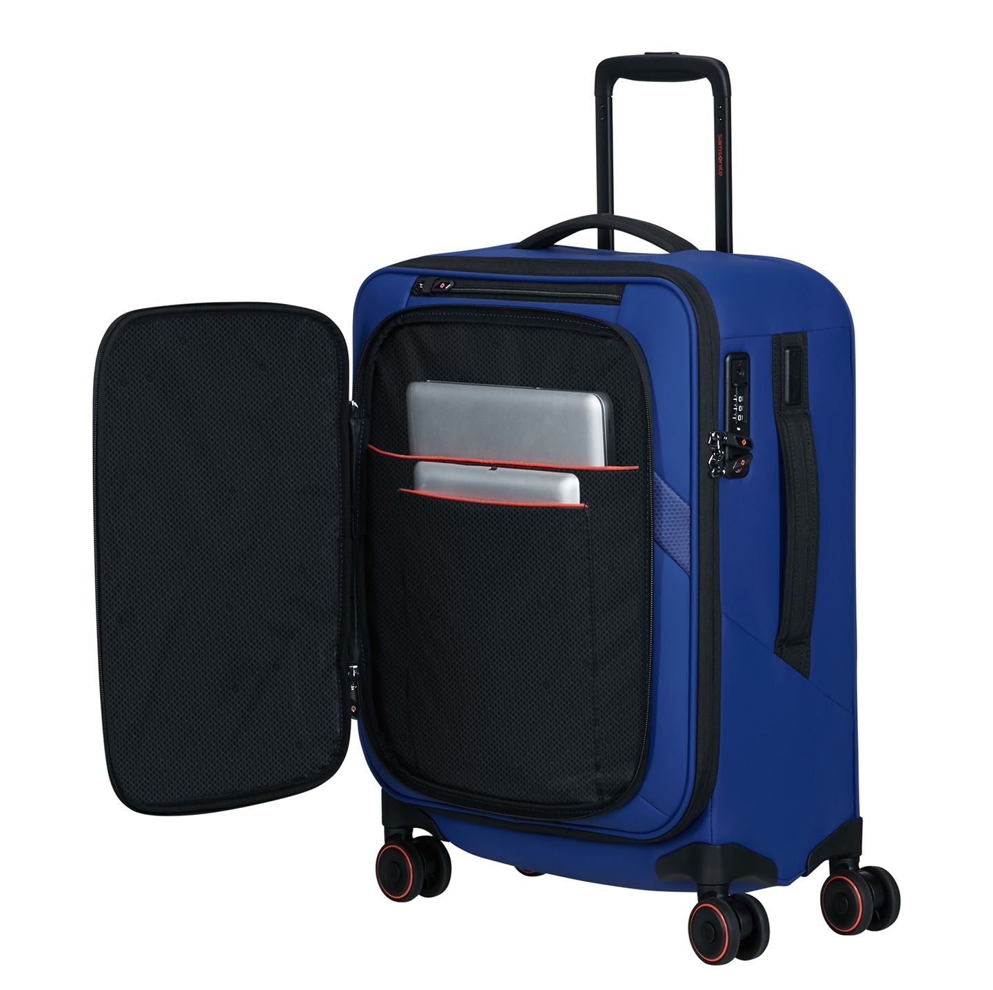 Samsonite Glazed Handbagage Spinner 55 cm - Uitbreidbaar 44/49 liter - 55x40x23/26 cm - electric blue
