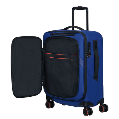 Samsonite Glazed Handbagage Spinner 55 cm - Uitbreidbaar 44/49 liter - 55x40x23/26 cm - electric blue
