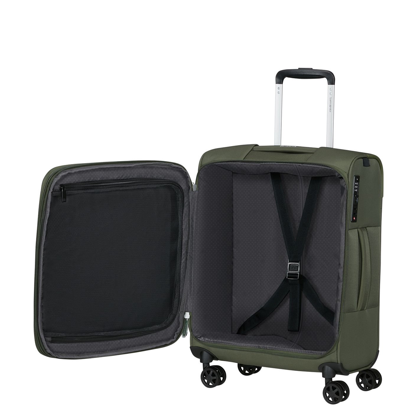 Samsonite Gotwist Handbagage Spinner 55 cm - Uitbreidbaar 42/48 liter - 55x40x23/25 cm - dark green