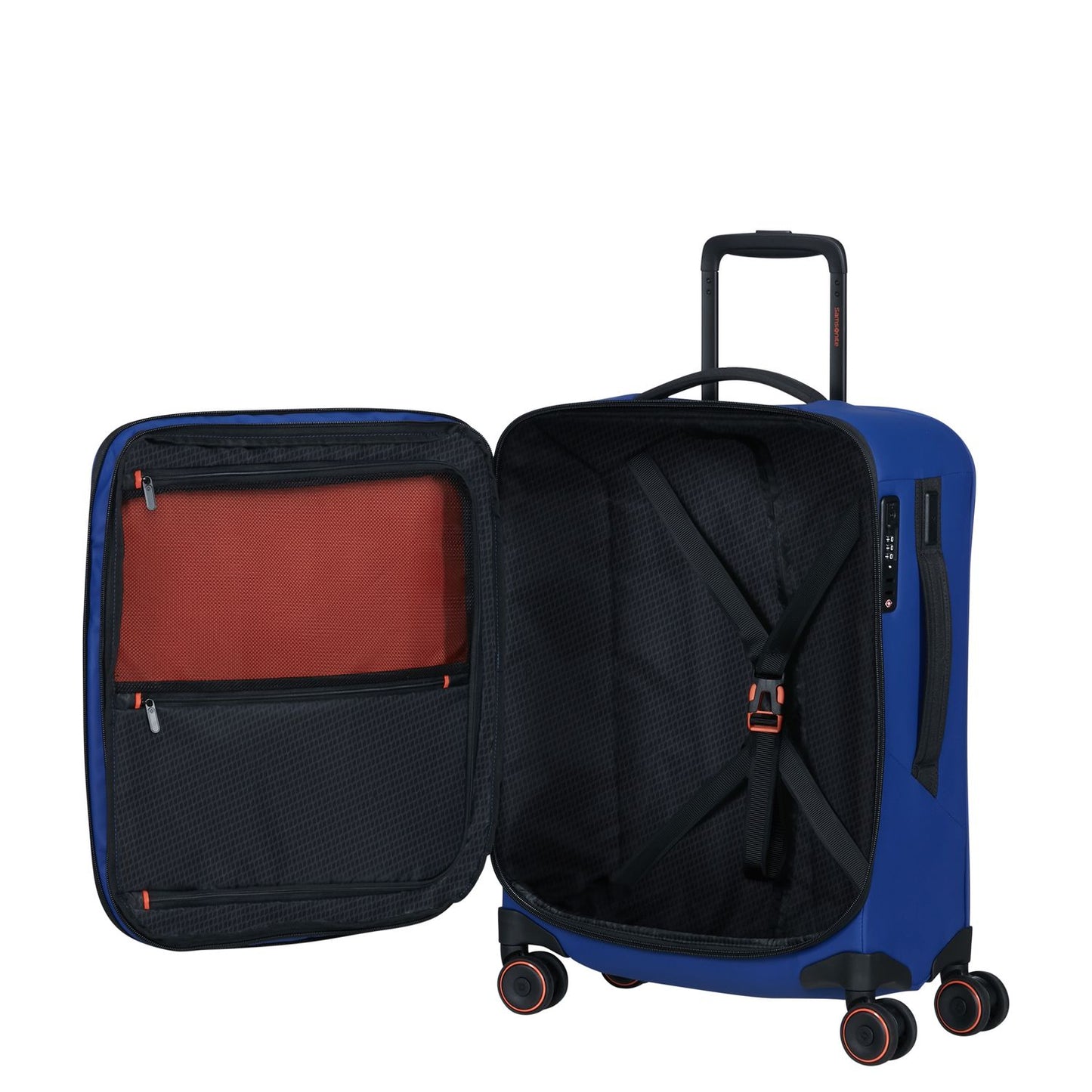 Samsonite Glazed Handbagage Spinner 55 cm - Uitbreidbaar 44/49 liter - 55x40x23/26 cm - electric blue