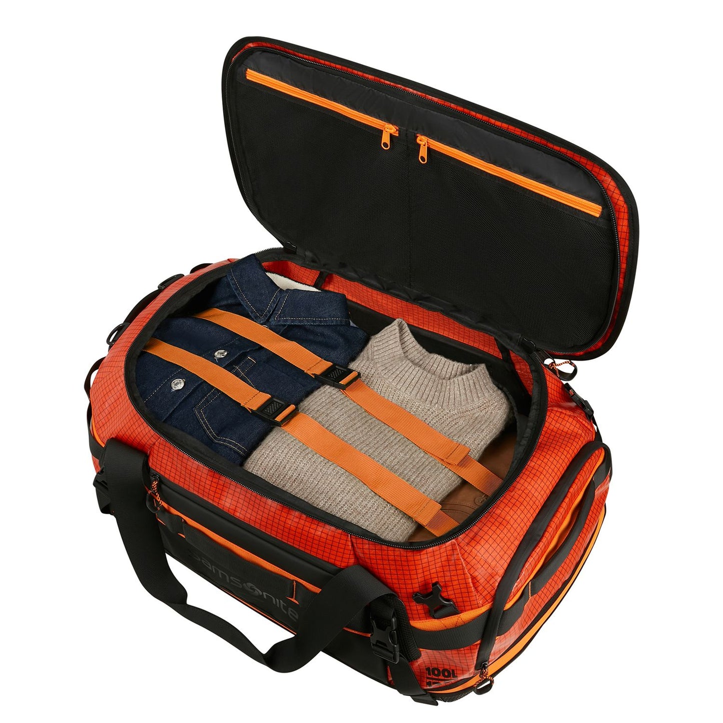 Samsonite Outtrax Duffle L - Uitbreidbaar 100/120 liter - 33/38x69x43 cm - tangerine red